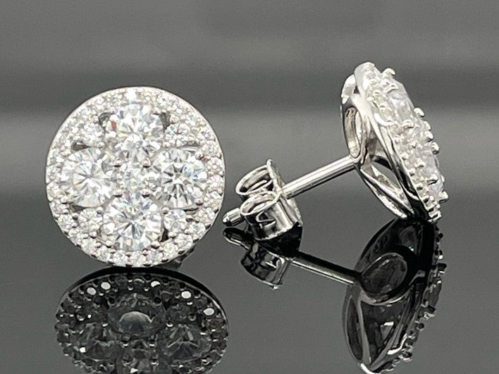 OHRSTECKER AUS 925/- SILBER RHODINIERT MIT ZIRKONIA