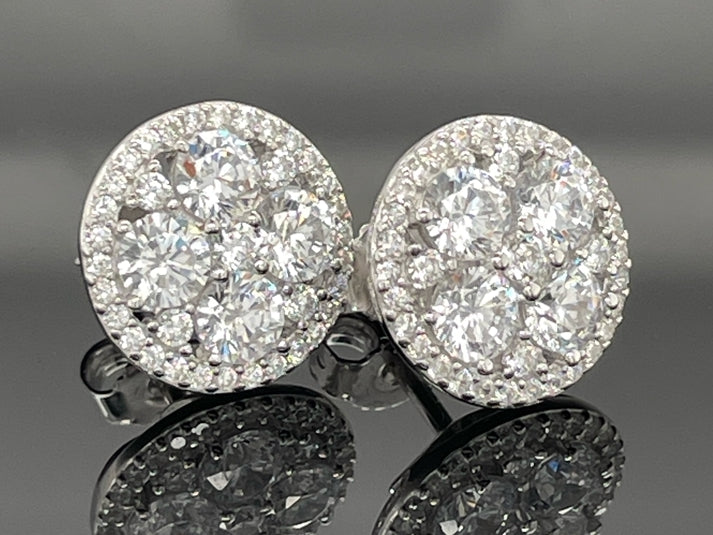 OHRSTECKER AUS 925/- SILBER RHODINIERT MIT ZIRKONIA