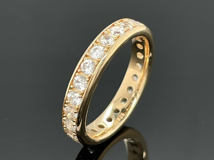 RING AUS 925/- SILBER VERGOLDET MIT ZIRKON
