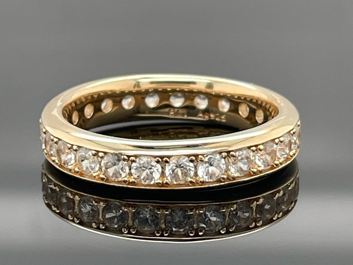 RING AUS 925/- SILBER VERGOLDET MIT ZIRKON
