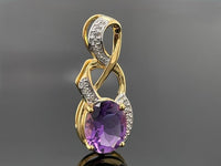 ANHÄNGER AUS 925/- SILBER VERGOLDET MIT AMETHYST & ZIRKON