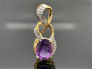 ANHÄNGER AUS 925/- SILBER VERGOLDET MIT AMETHYST & ZIRKON