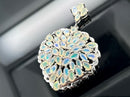 ANHÄNGER AUS 925/- SILBER RHODINIERT MIT ÄTHIOP. OPAL
