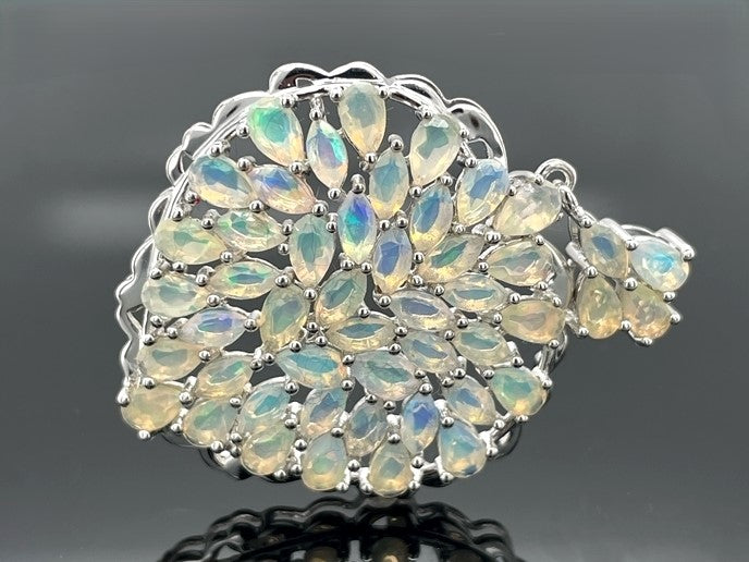 ANHÄNGER AUS 925/- SILBER RHODINIERT MIT ÄTHIOP. OPAL