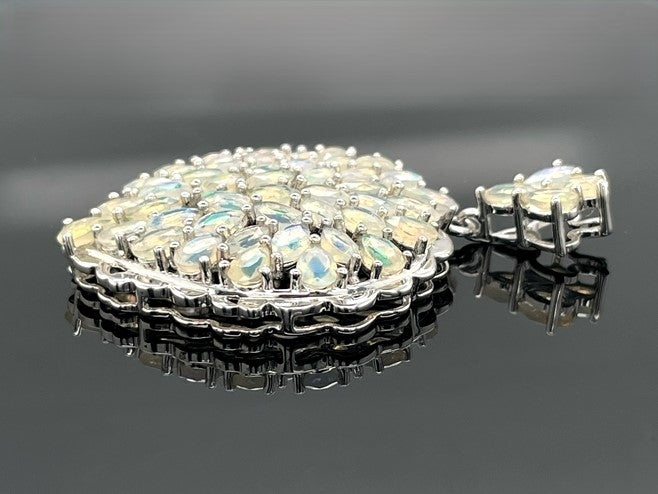 ANHÄNGER AUS 925/- SILBER RHODINIERT MIT ÄTHIOP. OPAL