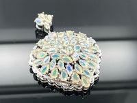 ANHÄNGER AUS 925/- SILBER RHODINIERT MIT ÄTHIOP. OPAL
