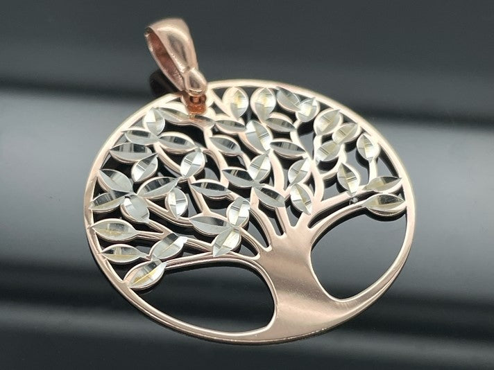 ANHÄNGER "LEBENSBAUM" AUS 925/- SILBER ROSÈVERGOLDET