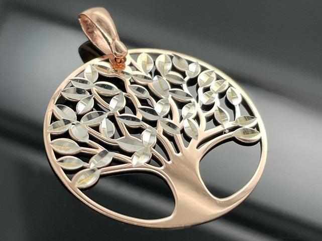 ANHÄNGER "LEBENSBAUM" AUS 925/- SILBER ROSÈVERGOLDET