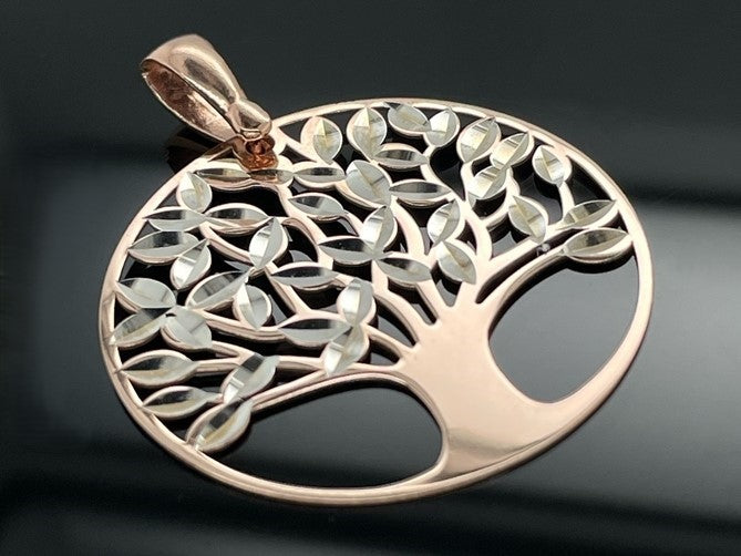 ANHÄNGER "LEBENSBAUM" AUS 925/- SILBER ROSÈVERGOLDET