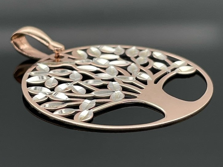 ANHÄNGER "LEBENSBAUM" AUS 925/- SILBER ROSÈVERGOLDET