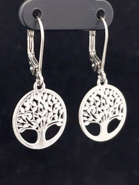 OHRHÄNGER AUS 925/- SILBER RHODINIERT "BAUM DES LEBENS"