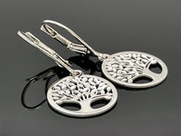OHRHÄNGER AUS 925/- SILBER RHODINIERT "BAUM DES LEBENS"