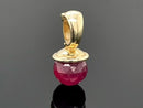 CLIPANHÄNGER AUS 375/- GELBGOLD MIT RUBIN BEH. (CA.5,00 ct.)