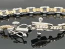ARMBAND 950/-PLATIN & 585/- GELBGOLD MIT  BRILLANTEN LR (GES.MIND. CA.1,00 ct.)