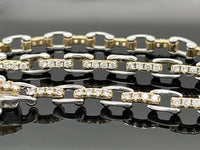 ARMBAND 950/-PLATIN & 585/- GELBGOLD MIT  BRILLANTEN LR (GES.MIND. CA.1,00 ct.)