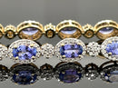 ARMBAND 585/- GELBGOLD MIT TANSANIT AAAA & BRILLANTEN