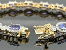 ARMBAND 585/- GELBGOLD MIT TANSANIT AAAA & BRILLANTEN