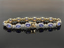 ARMBAND 585/- GELBGOLD MIT TANSANIT AAAA & BRILLANTEN