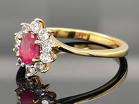 RING AUS 925/- SILBER VERGOLDET MIT SAMBIA RUBIN & ZIRKON