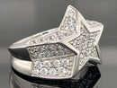 RING AUS 925/- SILBER RHODINIERT MIT ZIRKONIA
