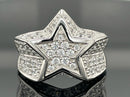RING AUS 925/- SILBER RHODINIERT MIT ZIRKONIA