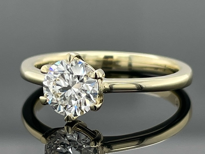 SOLITÄR RING GR. 18 ( CA.56) AUS 585/- GELBGOLD mit Brillant (ca. 1,06 ct.)