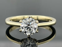 SOLITÄR RING GR. 18 ( CA.56) AUS 585/- GELBGOLD mit Brillant (ca. 1,06 ct.)