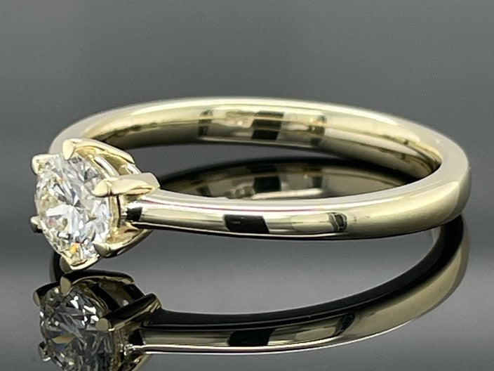 SOLITÄR RING GR. 17 ( CA.53) AUS 585/- GELBGOLD mit Brillant (ca. 0,51 ct.)