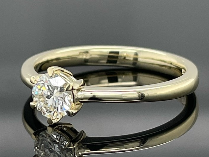 SOLITÄR RING GR. 17 ( CA.53) AUS 585/- GELBGOLD mit Brillant (ca. 0,51 ct.)