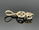 ANHÄNGER "KREBS" AUS 375/- GELBGOLD MIT MONDSTEIN & DIAMANT (GES. CA. 0,24 ct.)