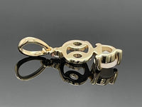 ANHÄNGER "KREBS" AUS 375/- GELBGOLD MIT MONDSTEIN & DIAMANT (GES. CA. 0,24 ct.)