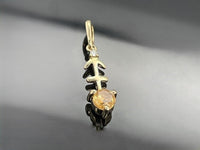 ANHÄNGER "SCHÜTZE" AUS 375/- GELBGOLD MIT CITRIN & DIAMANT (GES. CA. 0,17 ct.)