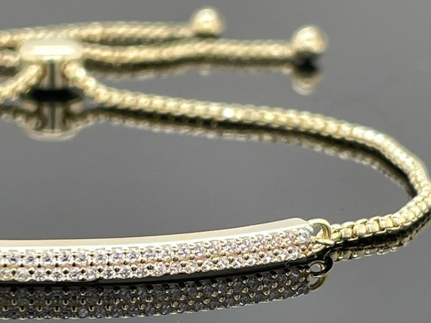 SLIDER ARMBAND 925/-SILBER VERGOLDET MIT ZIRKONIA