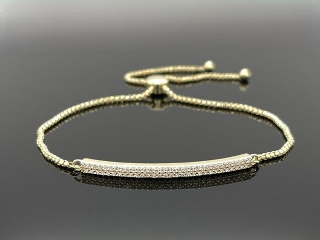 SLIDER ARMBAND 925/-SILBER VERGOLDET MIT ZIRKONIA