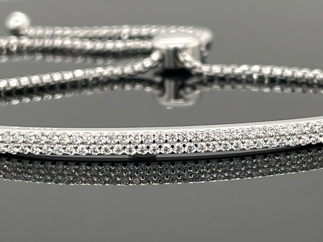 SLIDER ARMBAND 925/-SILBER RHODINIERT MIT ZIRKONIA