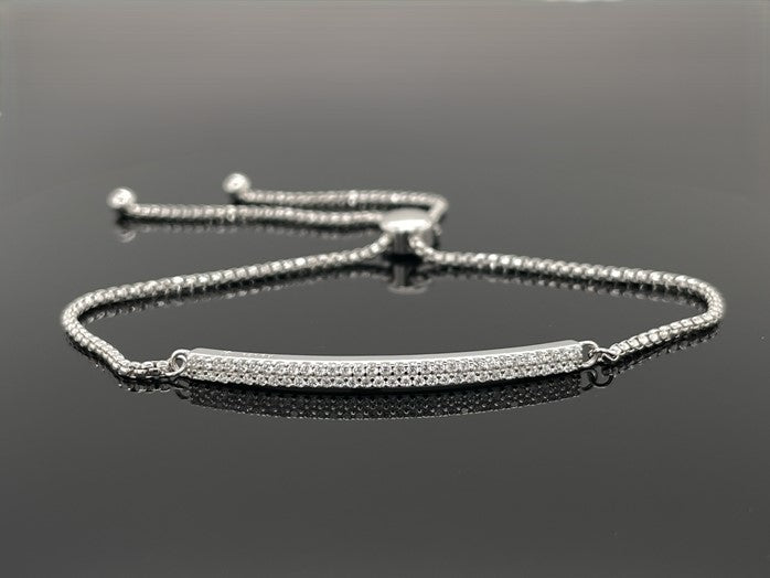 SLIDER ARMBAND 925/-SILBER RHODINIERT MIT ZIRKONIA