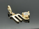 ANHÄNGER "SKORPION" AUS 375/- GELBGOLD MIT OPAL & DIAMANT (GES. CA. 0,19 ct.)