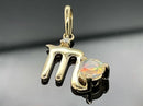 ANHÄNGER "SKORPION" AUS 375/- GELBGOLD MIT OPAL & DIAMANT (GES. CA. 0,19 ct.)