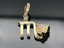 ANHÄNGER "SKORPION" AUS 375/- GELBGOLD MIT OPAL & DIAMANT (GES. CA. 0,19 ct.)