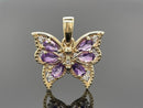 ANHÄNGER AUS 925/- SILBER VERGOLDET MIT AMETHYST & ZIRKON