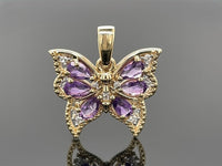 ANHÄNGER AUS 925/- SILBER VERGOLDET MIT AMETHYST & ZIRKON