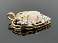 ANHÄNGER AUS 925/- SILBER VERGOLDET MIT ÄTHIOP. OPAL, SPINELL & ZIRKON