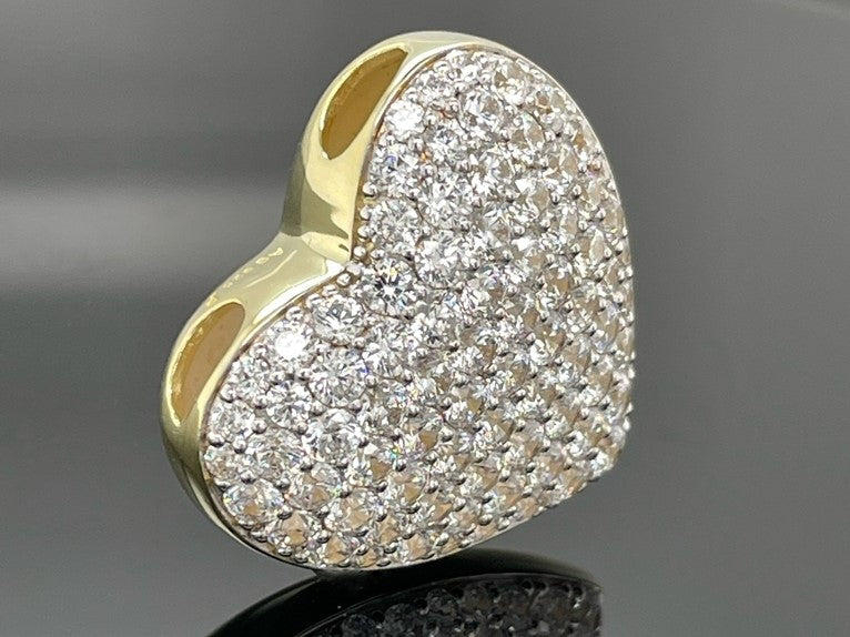 "HERZ" WENDEANHÄNGER AUS 925/- SILBER BICOLOR MIT ZIRKONIA