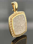 ANHÄNGER AUS 375/- GELBGOLD MIT DIAMANTKRISTALLEN BEH. & ZIRKON