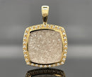 ANHÄNGER AUS 375/- GELBGOLD MIT DIAMANTKRISTALLEN BEH. & ZIRKON