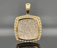 ANHÄNGER AUS 375/- GELBGOLD MIT DIAMANTKRISTALLEN BEH. & ZIRKON
