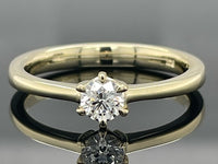 SOLITÄR RING GR. 16 (CA.50) AUS 585/- GELBGOLD mit Brillant (ca. 0,25 ct.)