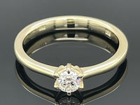 SOLITÄR RING GR. 16 (CA.50) AUS 585/- GELBGOLD mit Brillant (ca. 0,25 ct.)