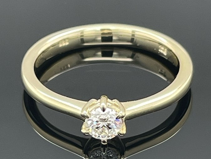SOLITÄR RING GR. 16 (CA.50) AUS 585/- GELBGOLD mit Brillant (ca. 0,25 ct.)