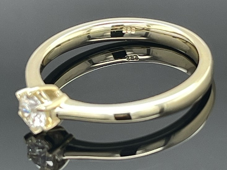 SOLITÄR RING GR. 16 (CA.50) AUS 585/- GELBGOLD mit Brillant (ca. 0,25 ct.)